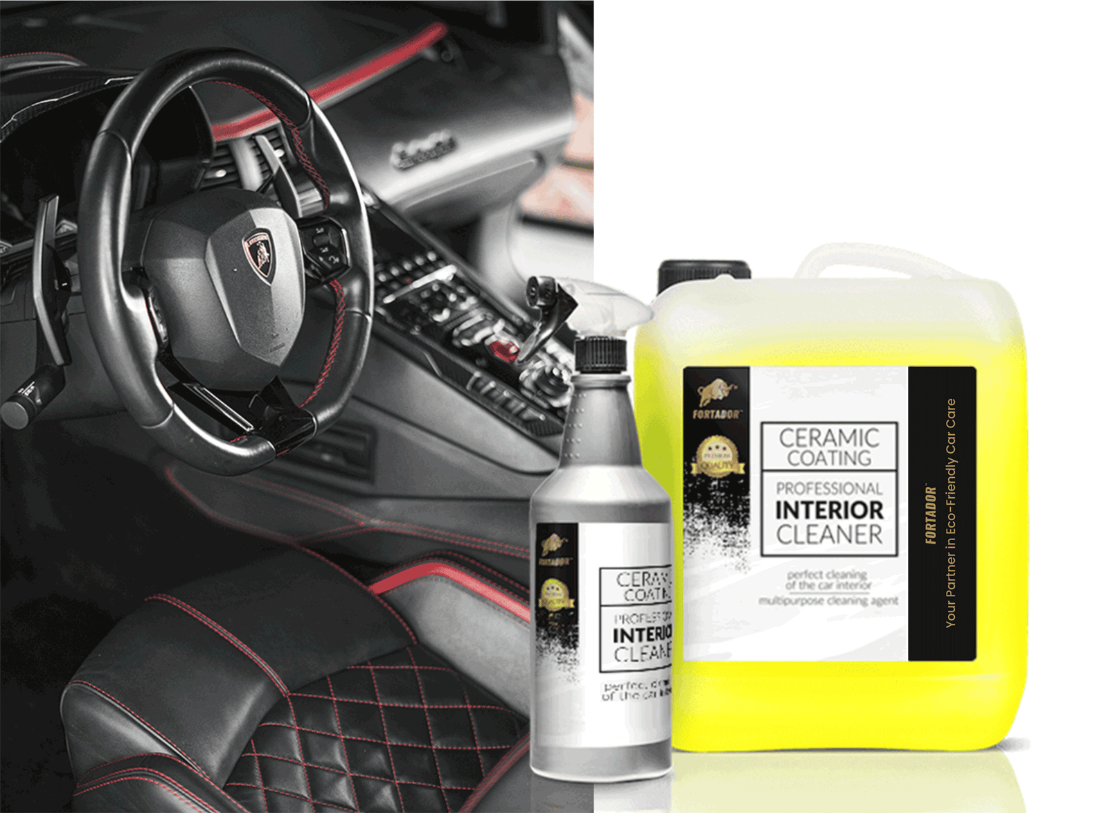 Yellow Interior Cleaner with Ceramic Coating